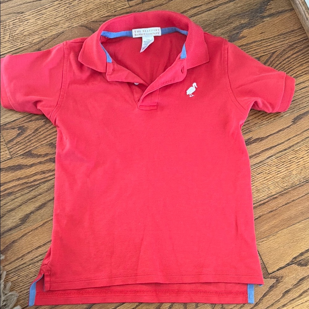 The Beaufort Bonnet Company Red Polo with Embroidered Duck